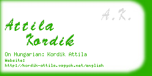 attila kordik business card